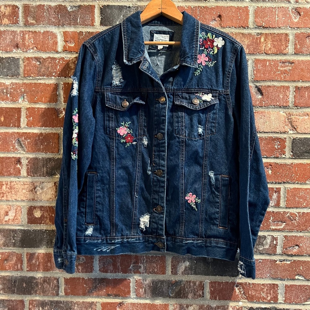 Wax Jeans embroidered denim jacket size M